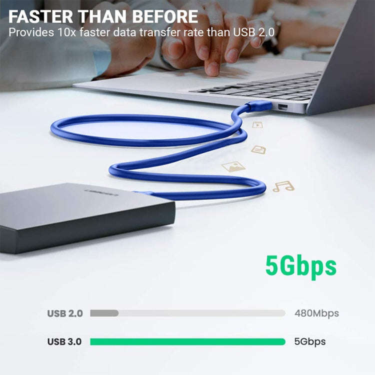 USB 3.0 Micro-B Male to USB 3.0 Male Cable, Length: 60cm