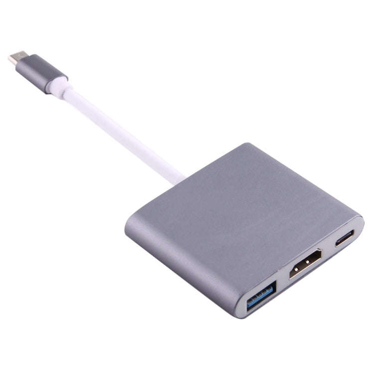 USB-C / Type-C 3.1 Male to USB-C / Type-C 3.1 Female & HDMI Female & USB 3.0 Female Adapter(Grey)
