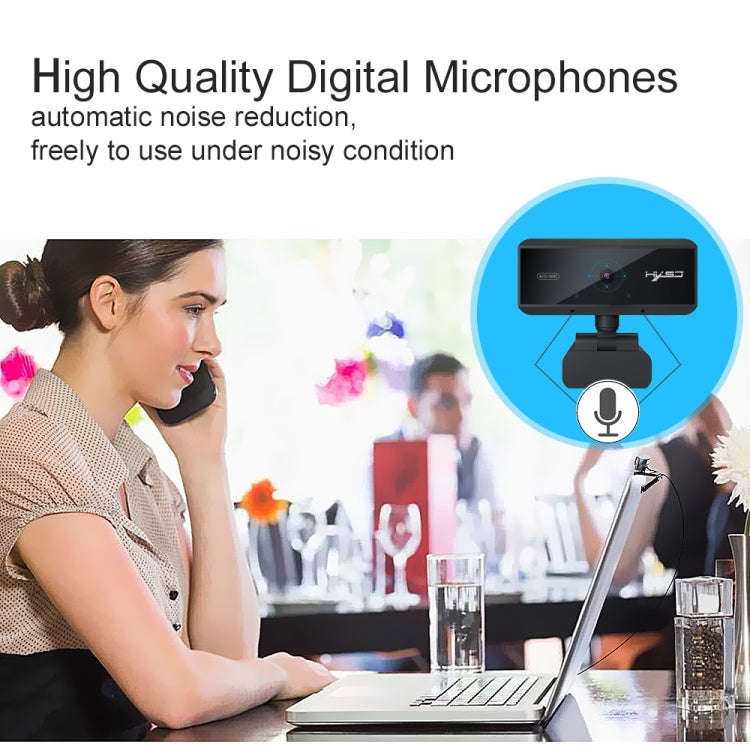 HXSJ S3 500W 1080P Adjustable 180 Degree HD Automatic Focus PC Camera with Microphone(Black)