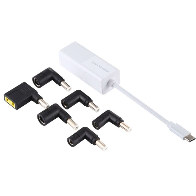 Laptop Power Adapter 65W USB-C / Type-C Converter to 6 in 1 Power Adapter (White)
