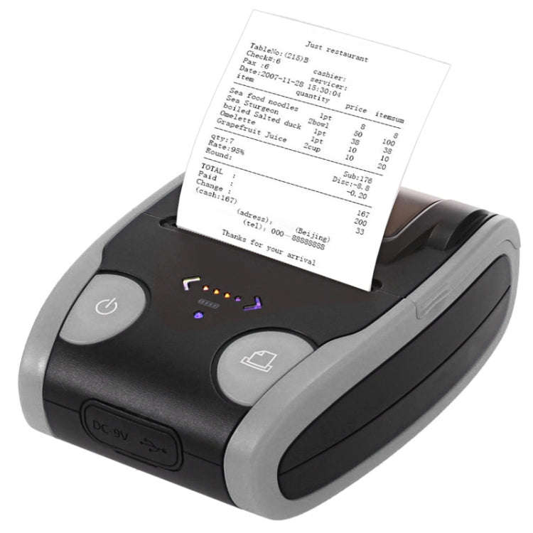 QS-5806 Portable 58mm Bluetooth POS Receipt Thermal Printer(Grey)