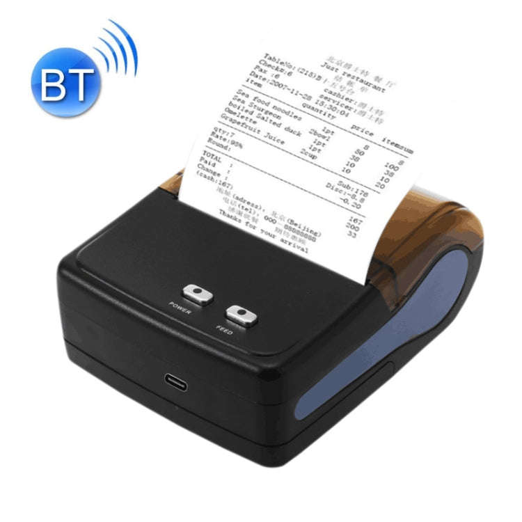 QS-8001 Portable 80mm Bluetooth POS Receipt Thermal Printer(Black)