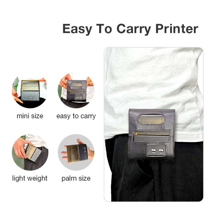 QS-8001 Portable 80mm Bluetooth POS Receipt Thermal Printer(Black)