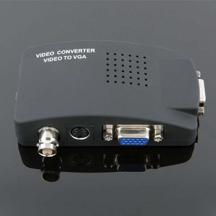 HOWEI HW-2404 BNC / S-Video to VGA Video Converter(Black)