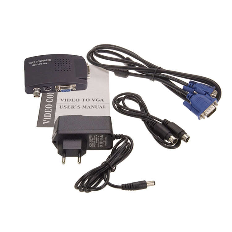 HOWEI HW-2404 BNC / S-Video to VGA Video Converter(Black)