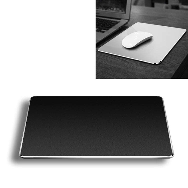 Aluminum Alloy Double-sided Non-slip Mat Desk Mouse Pad, Size : S(Black)