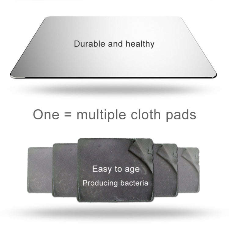 Aluminum Alloy Double-sided Non-slip Mat Desk Mouse Pad, Size : M(Grey)