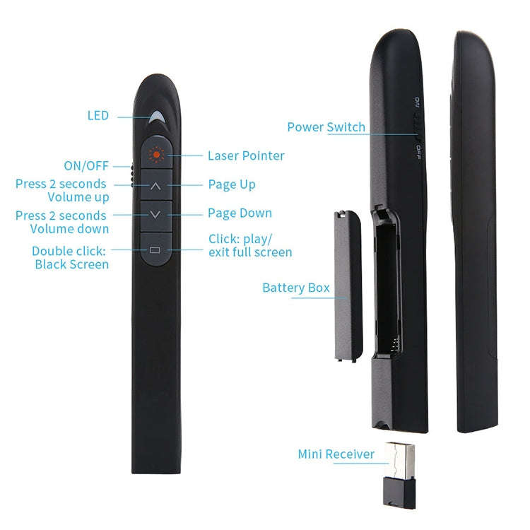 XM930 2.4GHz Wireless Laser PowerPoint Page Turning Pen Multimedia Wireless Presentation Projecti...
