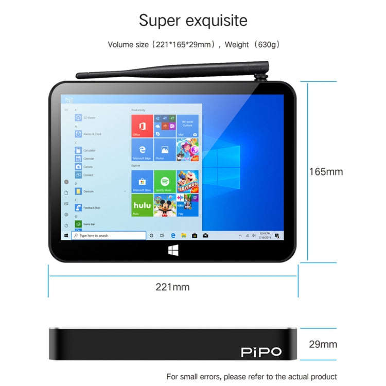PiPo X11 TV Box Style Tablet Mini PC, 3GB+64GB, 9.0 inch Windows 10 Intel Celeron N4020 Quad Core...
