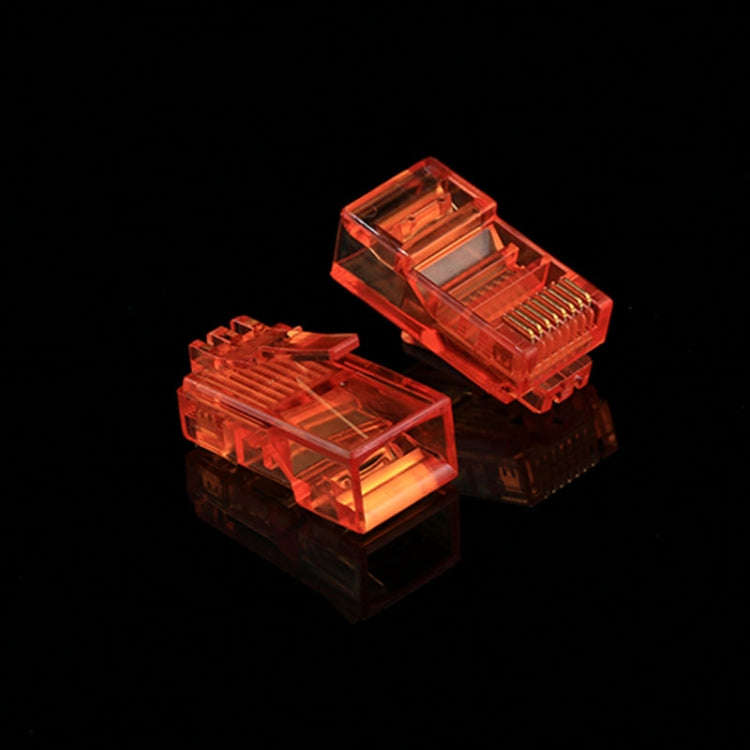100 PCS Anpwoo Amp01 RJ45 Connector Modular Plug(Orange)
