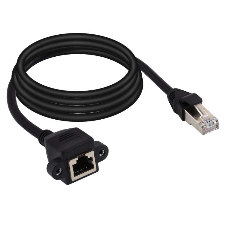 RJ45 Female to Male CAT6E Network Panel Mount Screw Lock Extension Cable, Length: 3m