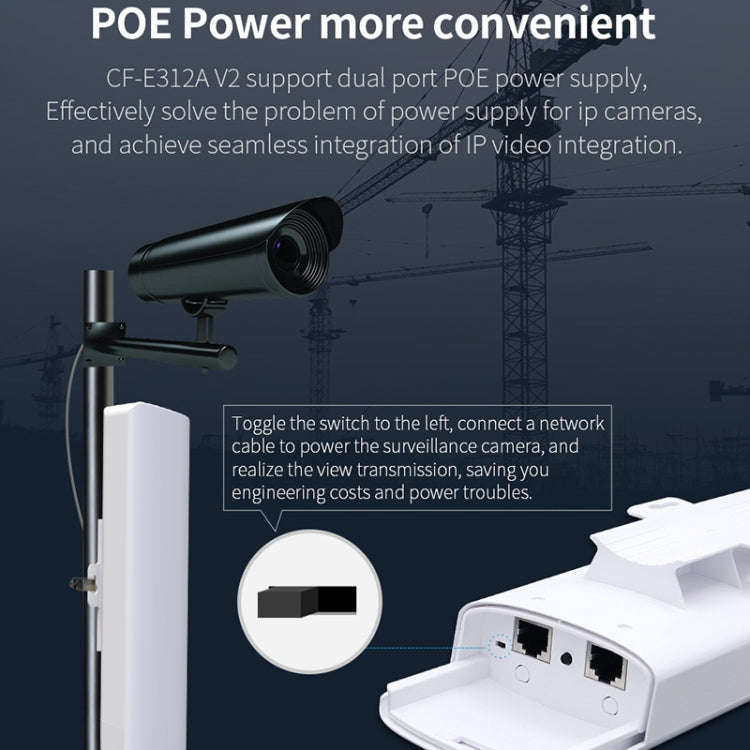 COMFAST CF-E312A Qualcomm AR9344 5.8GHz 300Mbps/s Outdoor ABS Wireless Network Bridge with POE Ad...