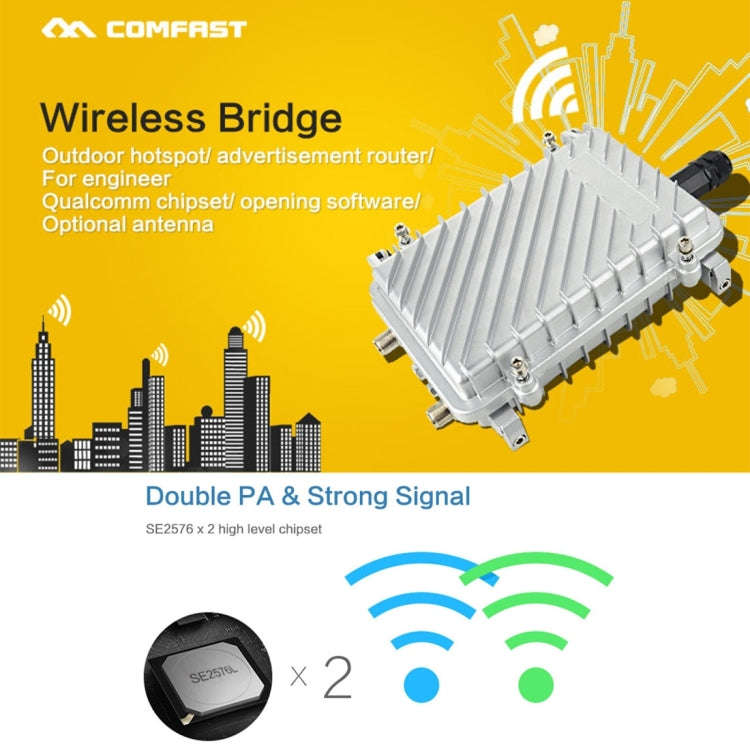 COMFAST CF-WA700 Qualcomm AR9341 300Mbps/s Outdoor Wireless Network Bridge with Dual Antenna 48V ...