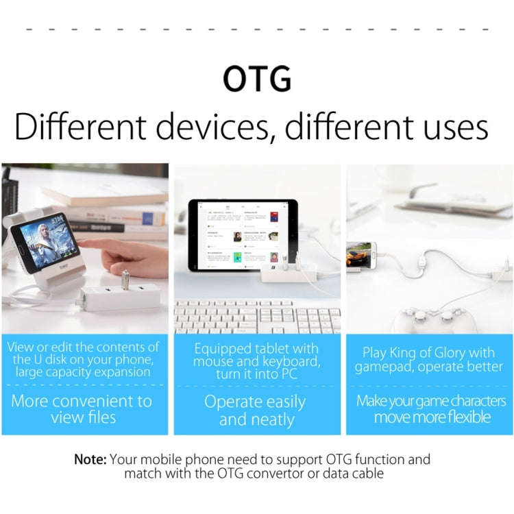 ORICO W5P-U2-100 USB 2.0 Desktop HUB with 100cm Micro USB Cable Power Supply(Black)