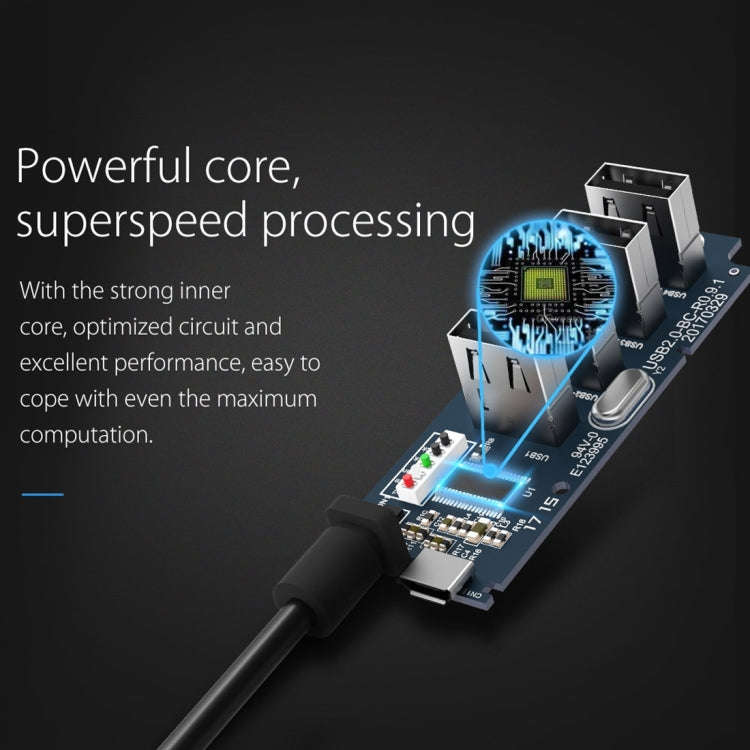 ORICO W5P-U2-100 USB 2.0 Desktop HUB with 100cm Micro USB Cable Power Supply(Black)