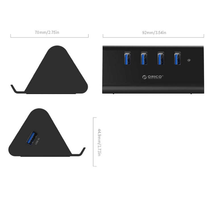 ORICO SHC-U3 ABS Material Desktop 4 Ports USB 3.0 HUB with Phone / Tablet Holder & 1m USB Cable &...