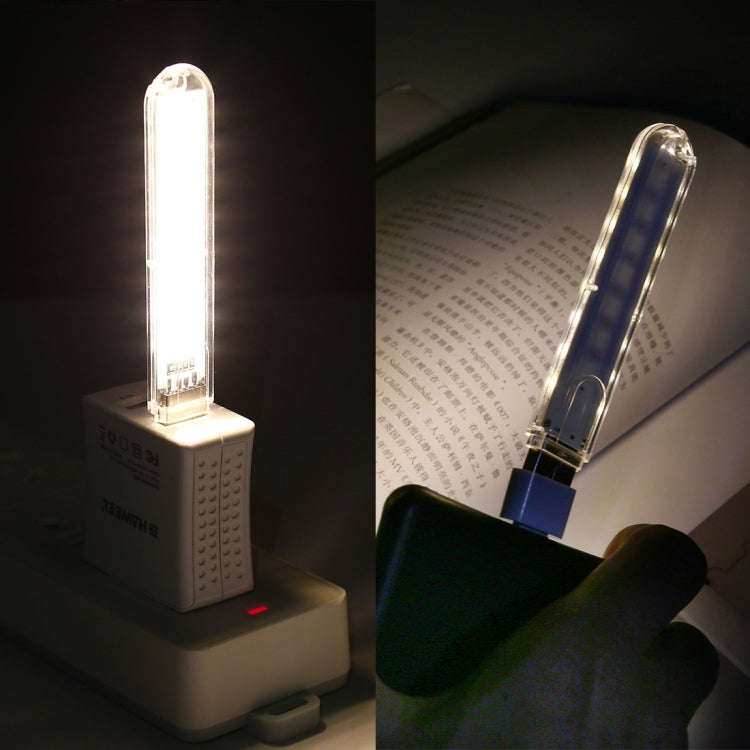 8LEDs 5V 200LM USB LED Book Light Portable Night Light, with Type-C Adapter(Warm White)
