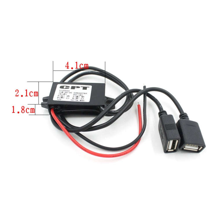 Car Motorcycle Dual USB Car Charger DC 12V To 5V 3A Power Adapter with for Car GPS Tracker DVR, L...