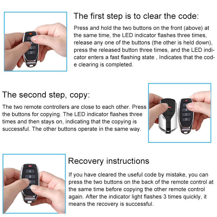315MHz 3+1 Split Wireless 4-button Remote Control Car Copy Type Remote Control Transmitter for Hy...
