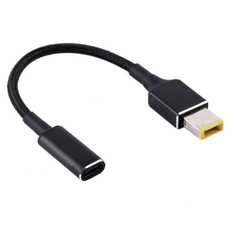 PD 100W 18.5-20V Big Square to USB-C / Type-C Nylon Braid Cable for Lenovo Laptop Notebook, Lengt...