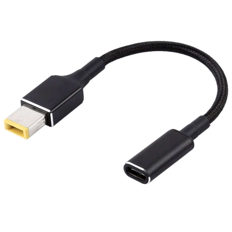 PD 100W 18.5-20V Big Square to USB-C / Type-C Nylon Braid Cable for Lenovo Laptop Notebook, Lengt...