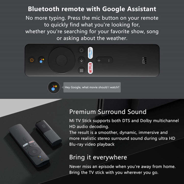 [HK Warehouse] Original Xiaomi Mi Android TV Stick, Quad Core Cotex A53, RAM 1GB + ROM 8GB, Globa...