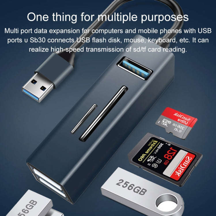 15102 5 in 1 USB-C / Type-C to USB3.0 + SD / TF Card Reader HUB Adapter (Silver)