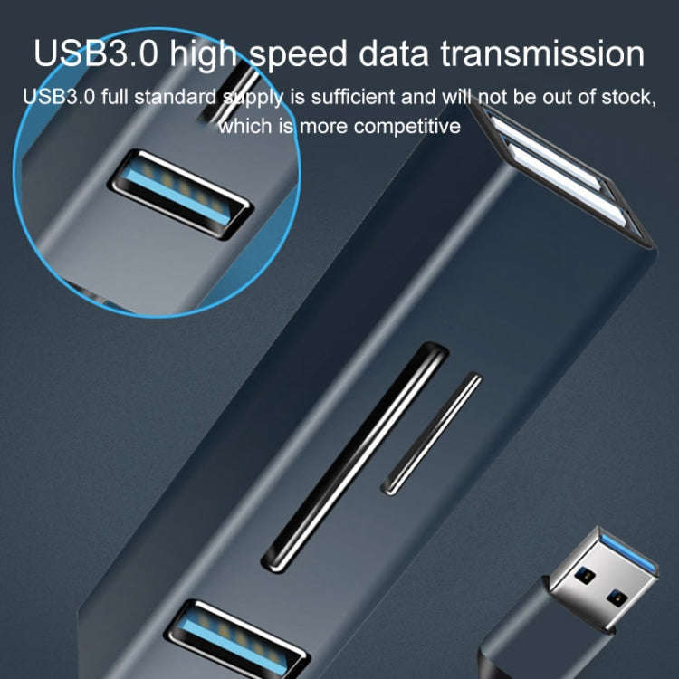 15102 5 in 1 USB-C / Type-C to USB3.0 + SD / TF Card Reader HUB Adapter (Silver)