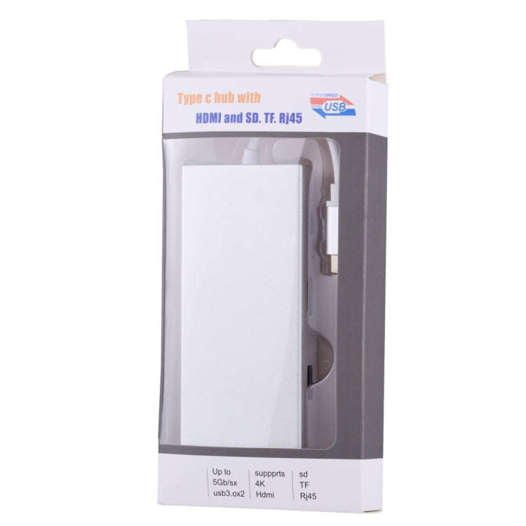 USB-C / Type-C to HDMI & RJ45 & 2 x USB 3.0 & SD & Micro SD Card Reader Adapter HUB with USB-C / ...