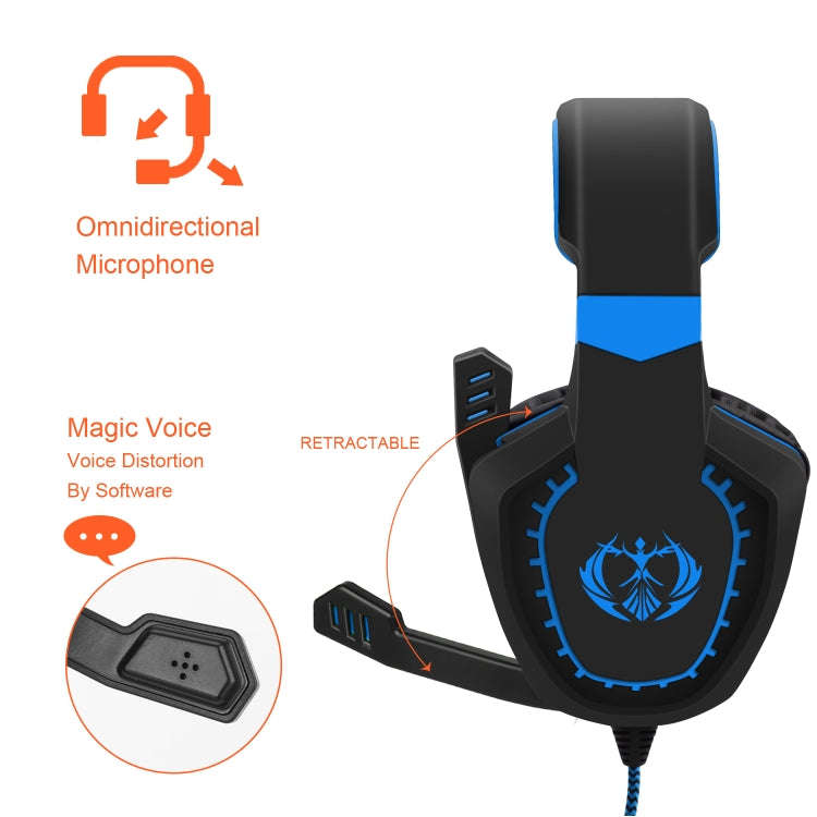 SADES AH-28 3.5mm Plug Wire-controlled Noise Reduction E-sports Gaming Headset with Retractable M...
