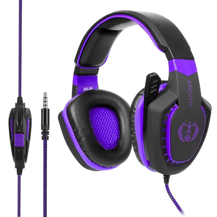 SADES AH-28 3.5mm Plug Wire-controlled Noise Reduction E-sports Gaming Headset with Retractable M...
