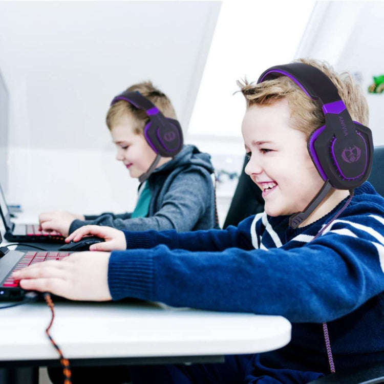 SADES AH-28 3.5mm Plug Wire-controlled Noise Reduction E-sports Gaming Headset with Retractable M...
