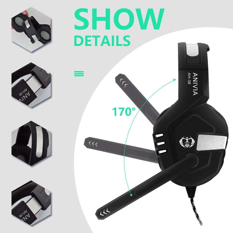 SADES AH-38 3.5mm Plug Wire-controlled E-sports Gaming Headset with Retractable Microphone, Cable...