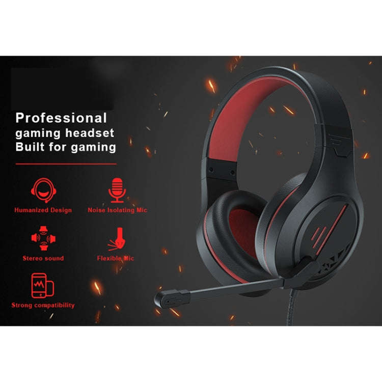 SADES MH601 3.5mm Plug Wire-controlled Noise Reduction E-sports Gaming Headset with Retractable M...