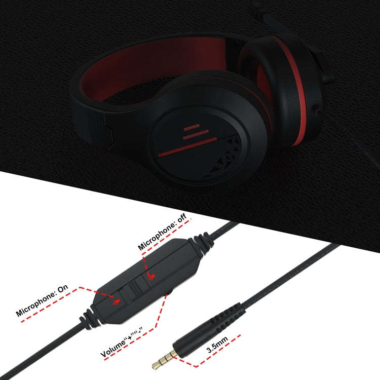 SADES MH601 3.5mm Plug Wire-controlled Noise Reduction E-sports Gaming Headset with Retractable M...