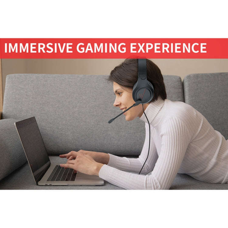 SADES MH601 3.5mm Plug Wire-controlled Noise Reduction E-sports Gaming Headset with Retractable M...