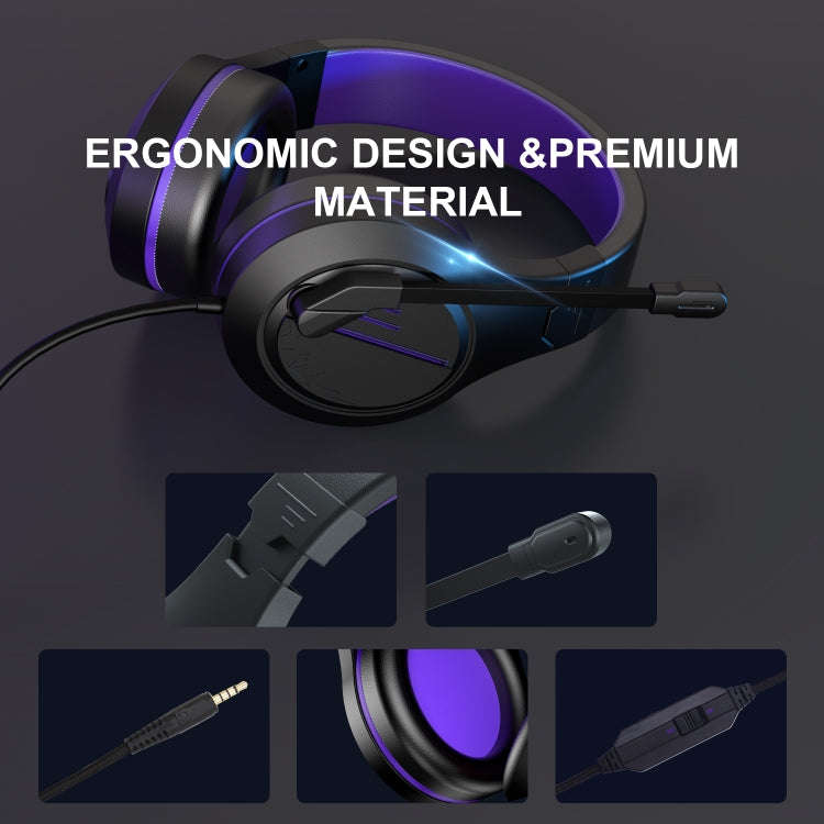 SADES MH601 3.5mm Plug Wire-controlled Noise Reduction E-sports Gaming Headset with Retractable M...