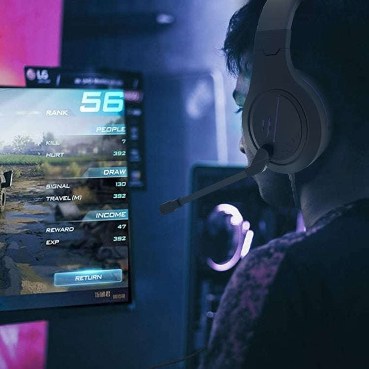 SADES MH601 3.5mm Plug Wire-controlled Noise Reduction E-sports Gaming Headset with Retractable M...
