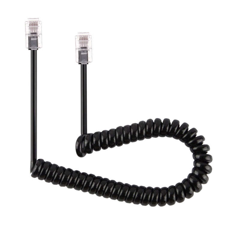 4 Core Male to Male RJ11 Spring Style Telephone Extension Coil Cable Cord Cable, Stretch Length: ...