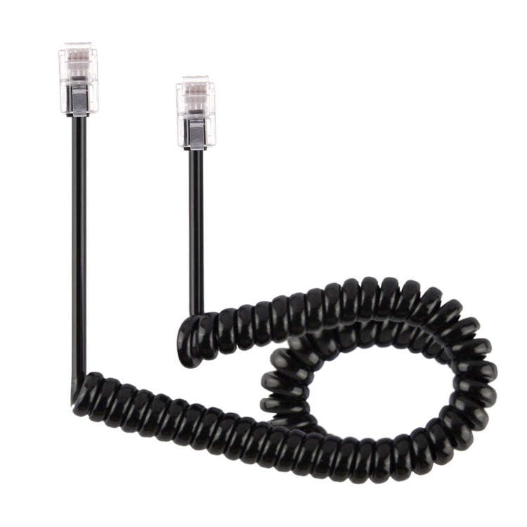 4 Core Male to Male RJ11 Spring Style Telephone Extension Coil Cable Cord Cable, Stretch Length: ...