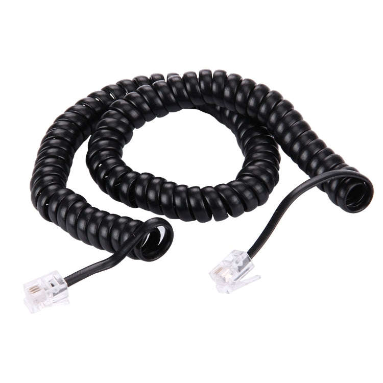4 Core Male to Male RJ11 Spring Style Telephone Extension Coil Cable Cord Cable, Stretch Length: ...