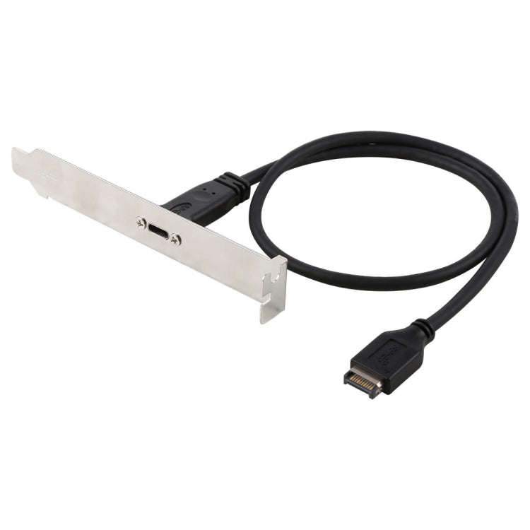 50cm Panel Bracket Header USB-C / Type-C Female to USB 3.1 Type-E Extension Wire Connector Cord C...