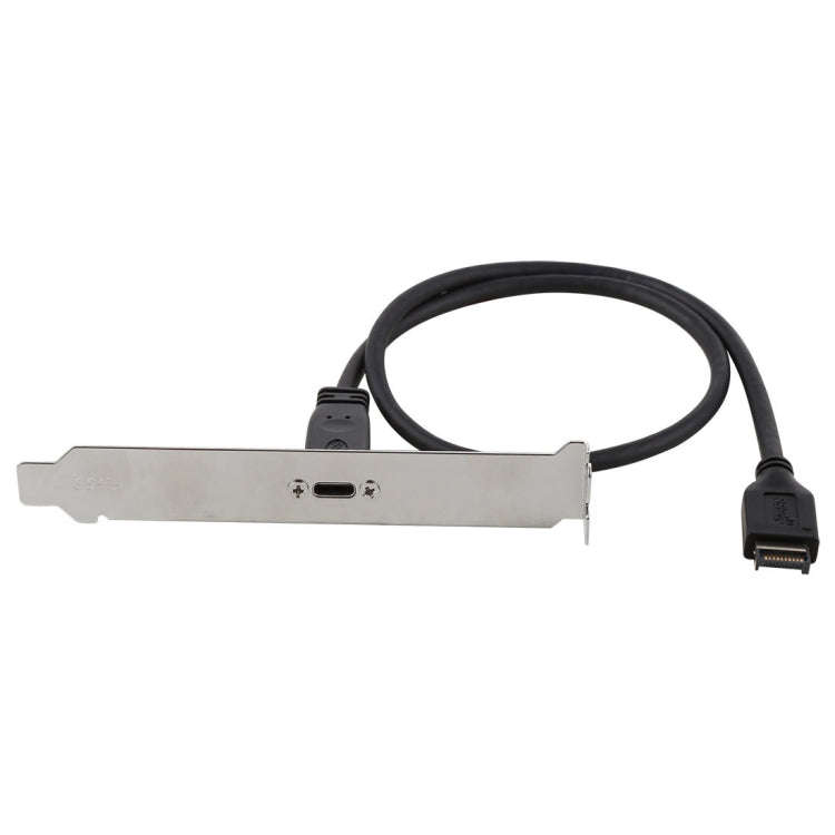 50cm Panel Bracket Header USB-C / Type-C Female to USB 3.1 Type-E Extension Wire Connector Cord C...