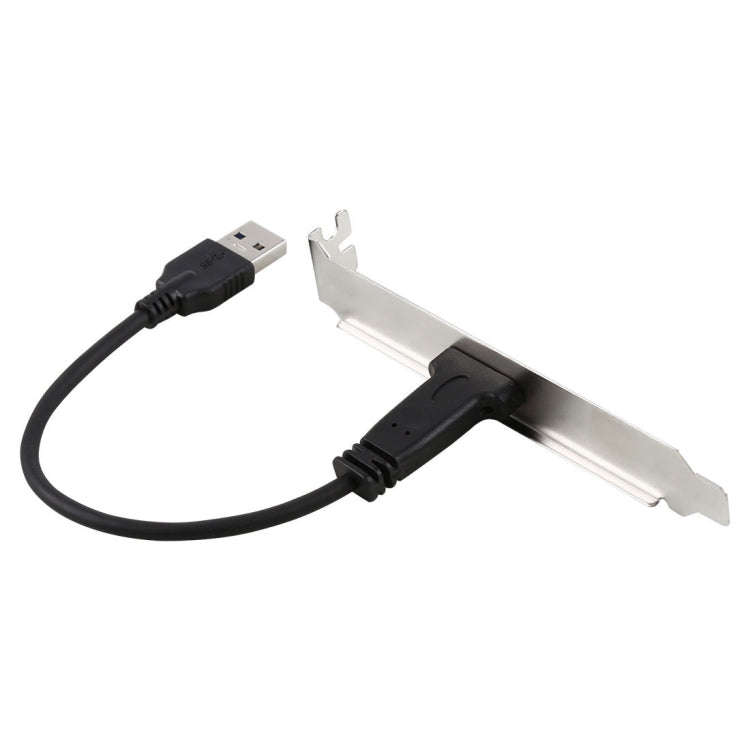 20cm Panel Bracket Header USB-C / Type-C Female to USB 3.0 Male Extension Wire Connector Cord Cable