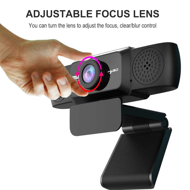 HXSJ S5 1080P Adjustable HD Video Webcam PC Camera with Microphone(Black)
