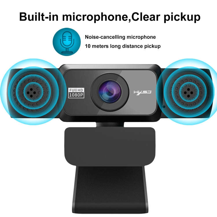 HXSJ S5 1080P Adjustable HD Video Webcam PC Camera with Microphone(Black)