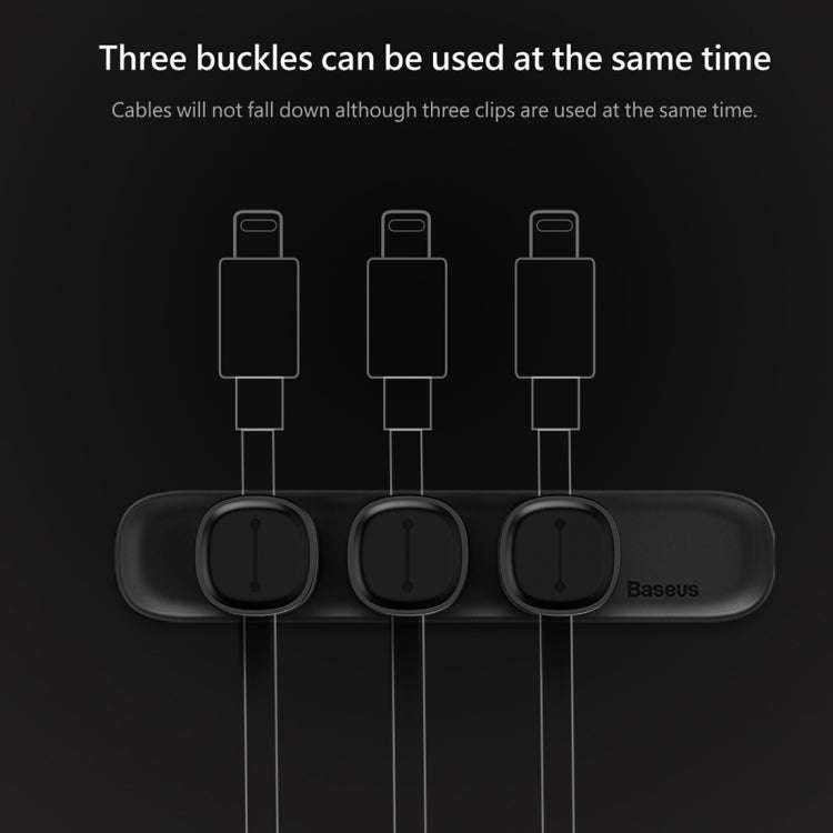 Baseus USB Cable Clip Desk Tidy Organiser Wire Lead Holder with Adhesive Backed(Black)