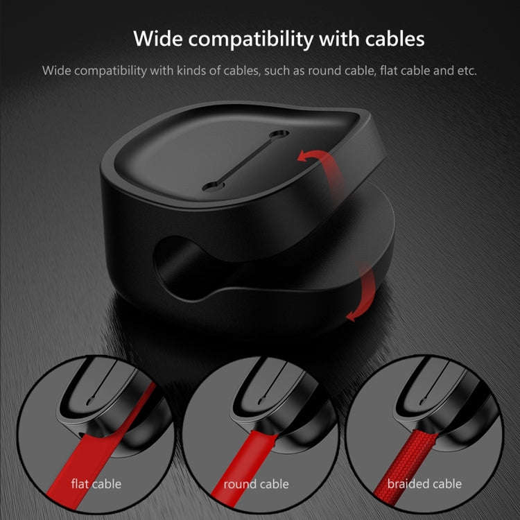 Baseus USB Cable Clip Desk Tidy Organiser Wire Lead Holder with Adhesive Backed(Black)