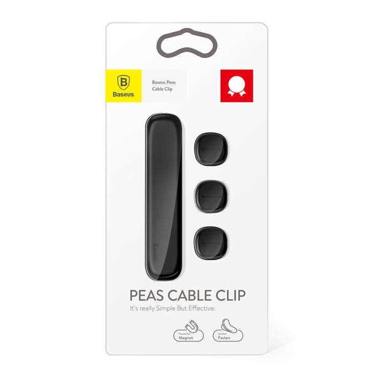 Baseus USB Cable Clip Desk Tidy Organiser Wire Lead Holder with Adhesive Backed(Black)