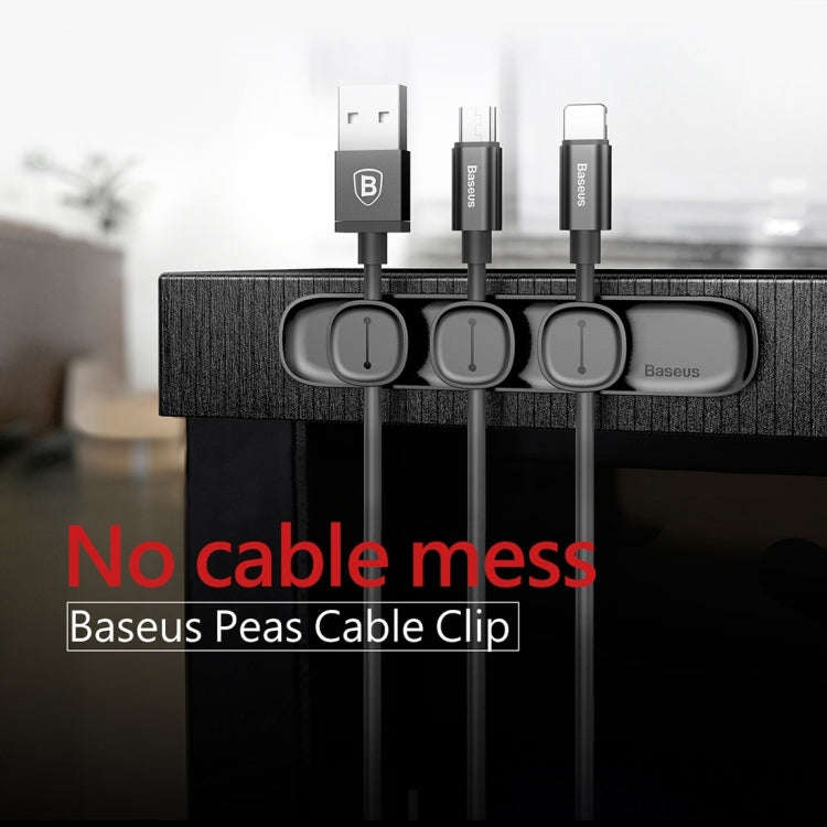 Baseus USB Cable Clip Desk Tidy Organiser Wire Lead Holder with Adhesive Backed(Black)